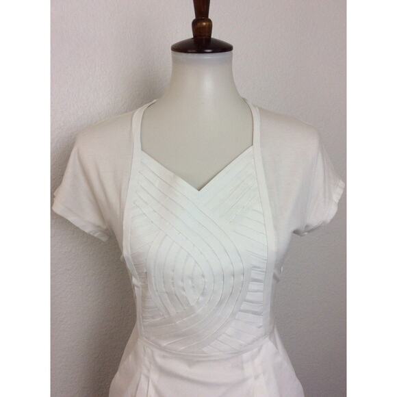 BCBGMAXAZRIA Dress Sheath Bodycon Pleated Doree Stretch - Picture 2 of 11